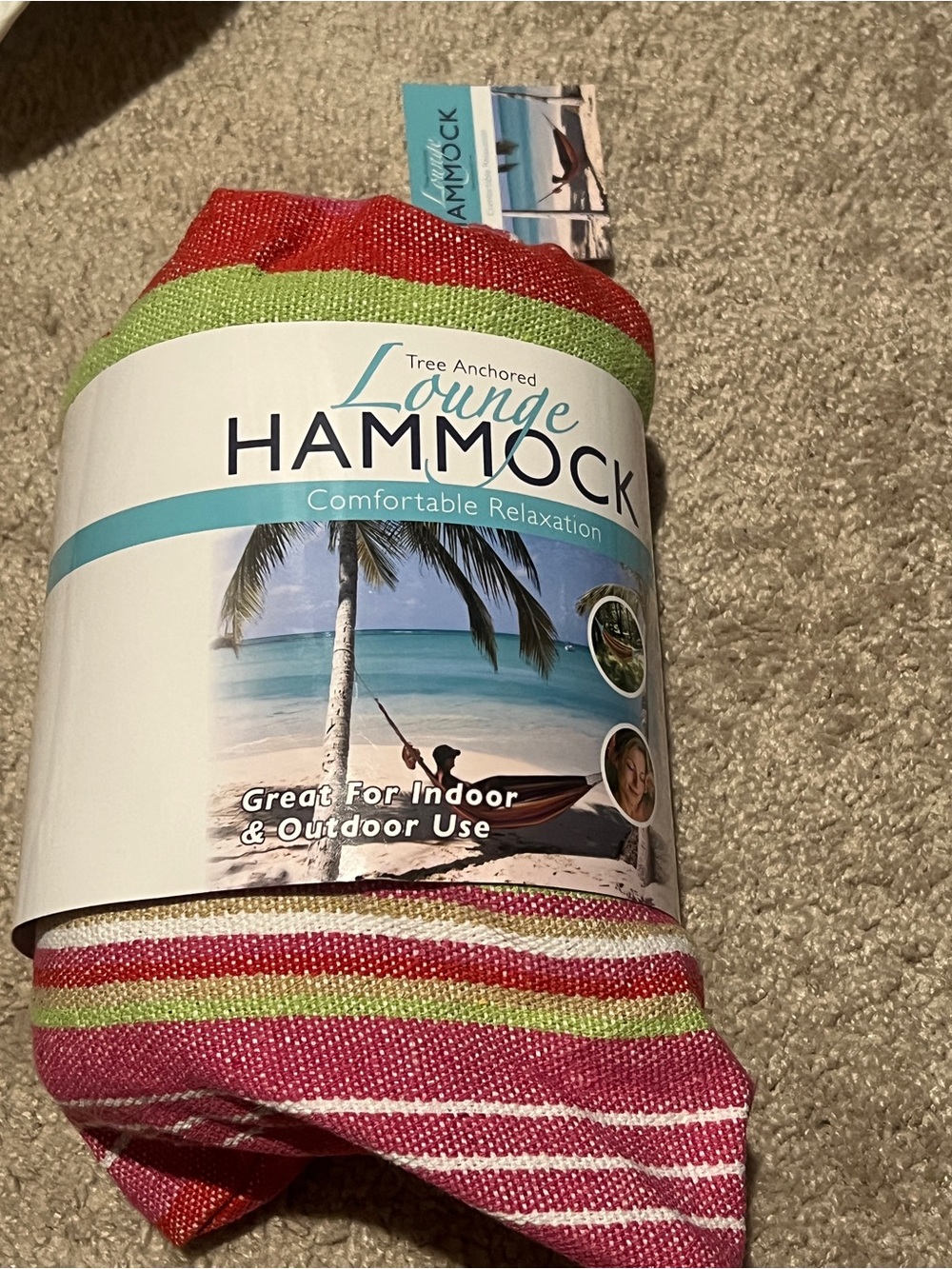 Lounge Hammock Comfortable Relaxation - Pink & Green
